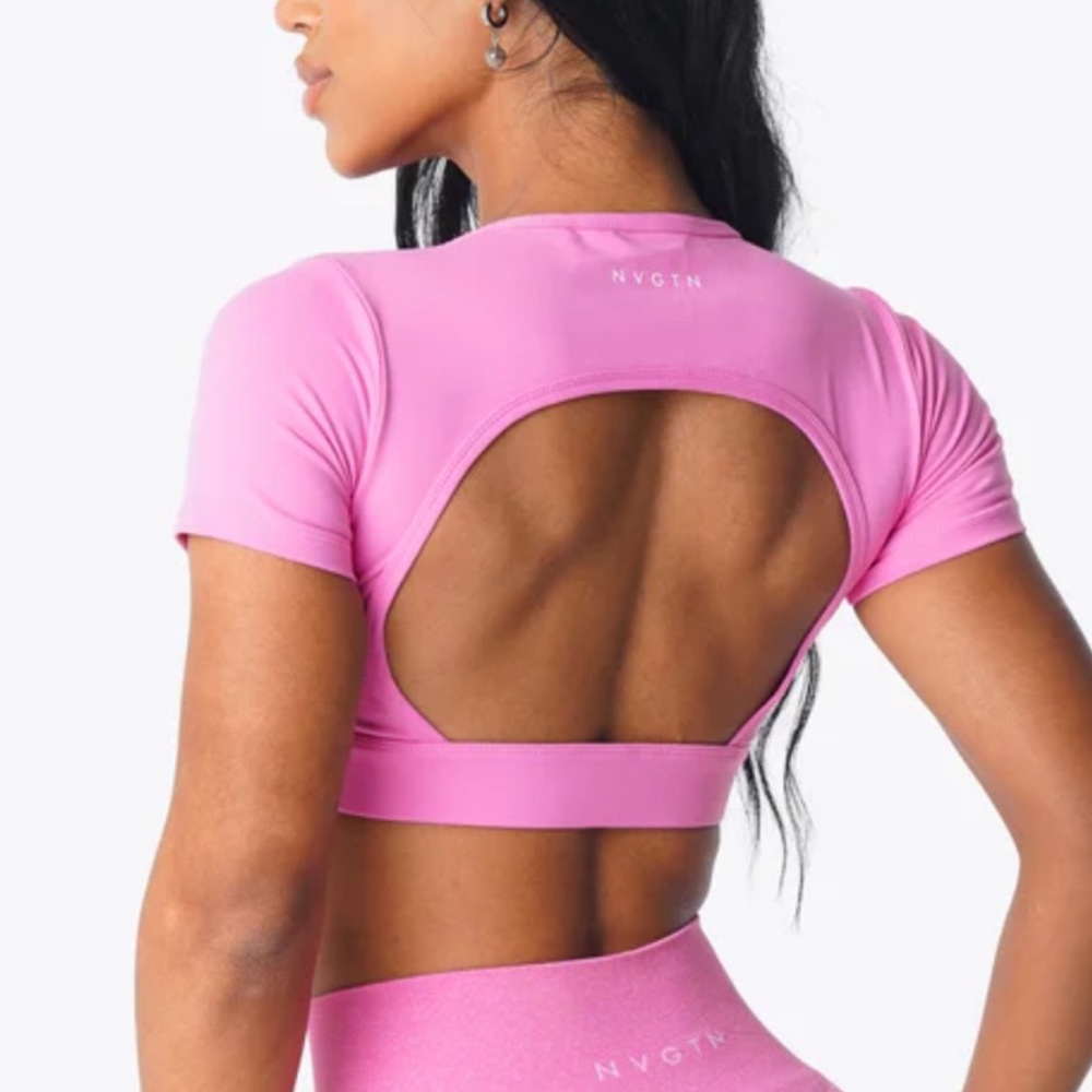 NVGTN Orange top Open Back Tee.No padding inside .